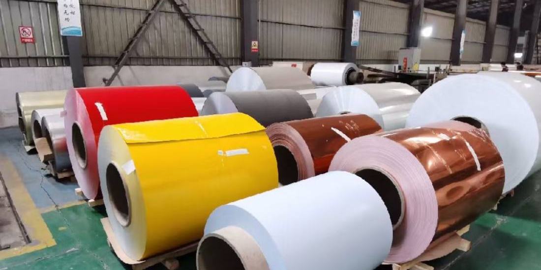 Color-coated aluminium coil stock in the plant